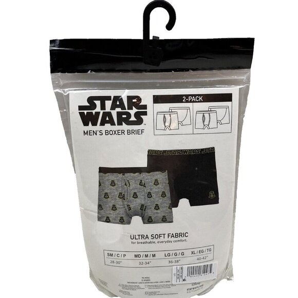 Disney Star Wars Darth Vader 2pk Underwear Snug Boxer Briefs Men's Large NEW - Picture 3 of 8